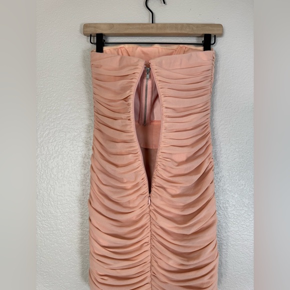 Majorelle Ursula Ruched Strapless Dress Blush Nude size XS Revolve $208 - Picture 14 of 16